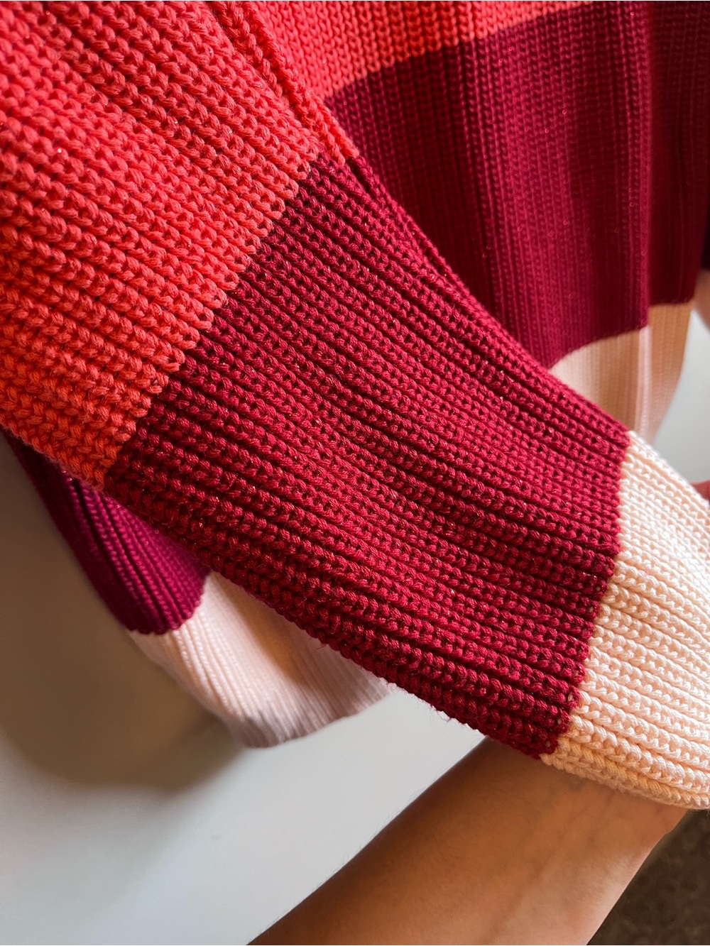 Colorblock Sweater in Shades of Pink and Red - Picture 5 of 7